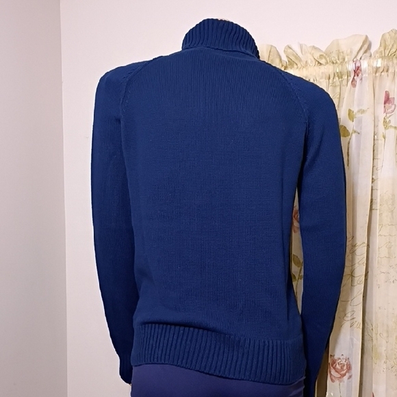 JEANNE PIERRE Deep Blue Turtleneck Sweater Size S - Picture 3 of 8